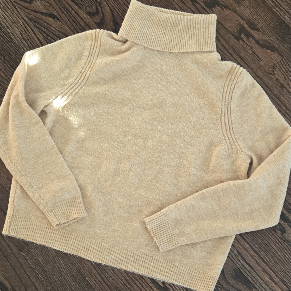 A New Day Turtleneck Sweater | Size S | Cream Soft Knit Pullover